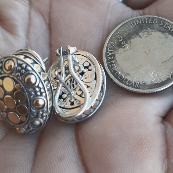 *SOLD* John Hardy Sterling Silver / 18K Yellow Gold Jaisalmer Dot Earrings - Picture 8 of 8